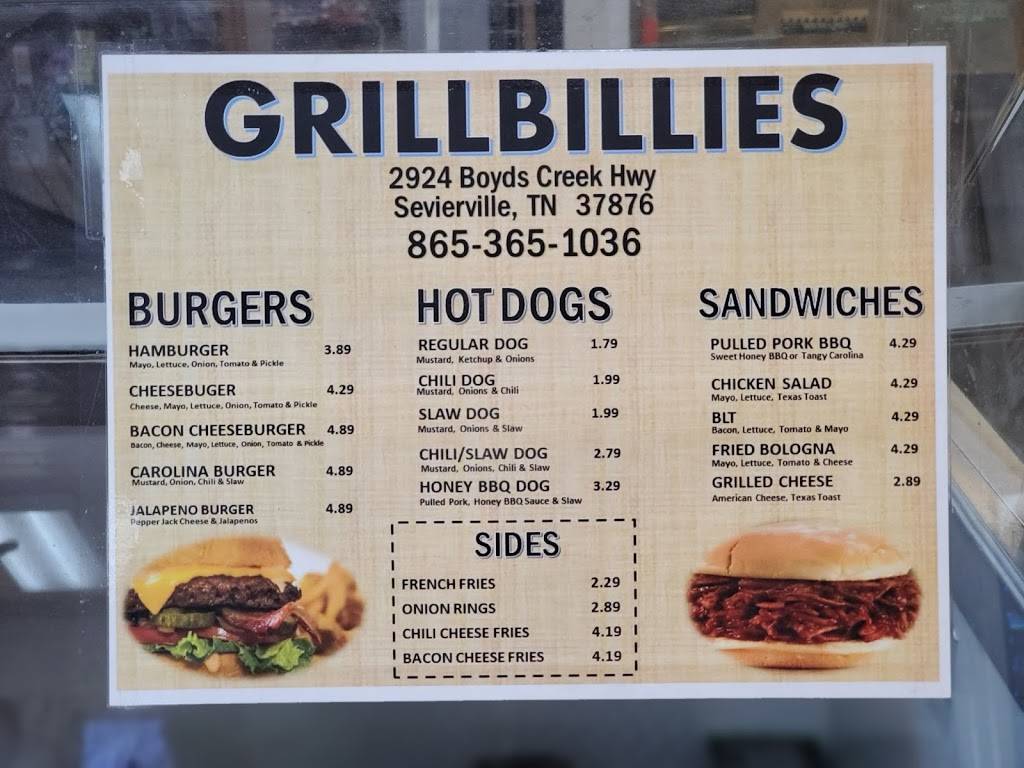 Grillbillys Southern Kitchen | restaurant | 2924 Boyds Creek Hwy, Sevierville, TN 37876, USA | 8653861036 OR +1 865-386-1036