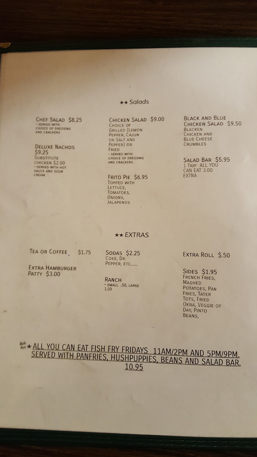 Another Place Cafe | restaurant | 809 Commerce St, Robert Lee, TX 76945, USA | 3254539000 OR +1 325-453-9000