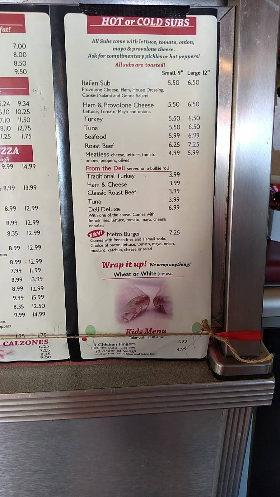 Metro Pizza & Sandwiches | restaurant | 933 Belleville Ave, New Bedford, MA 02745, USA | 5089953338 OR +1 508-995-3338