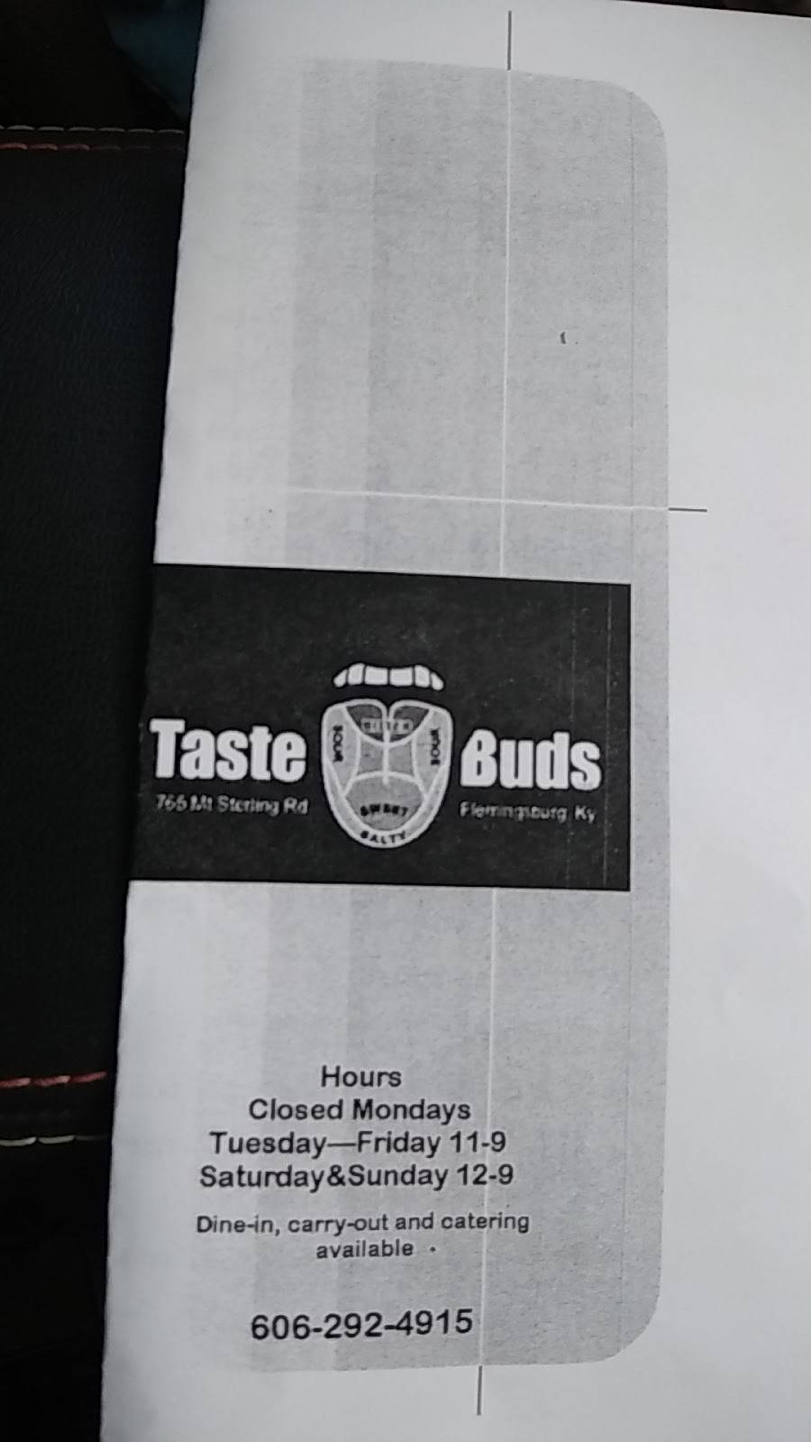 Taste Buds | restaurant | 765 Mt Sterling Rd, Flemingsburg, KY 41041, USA | 6062924915 OR +1 606-292-4915