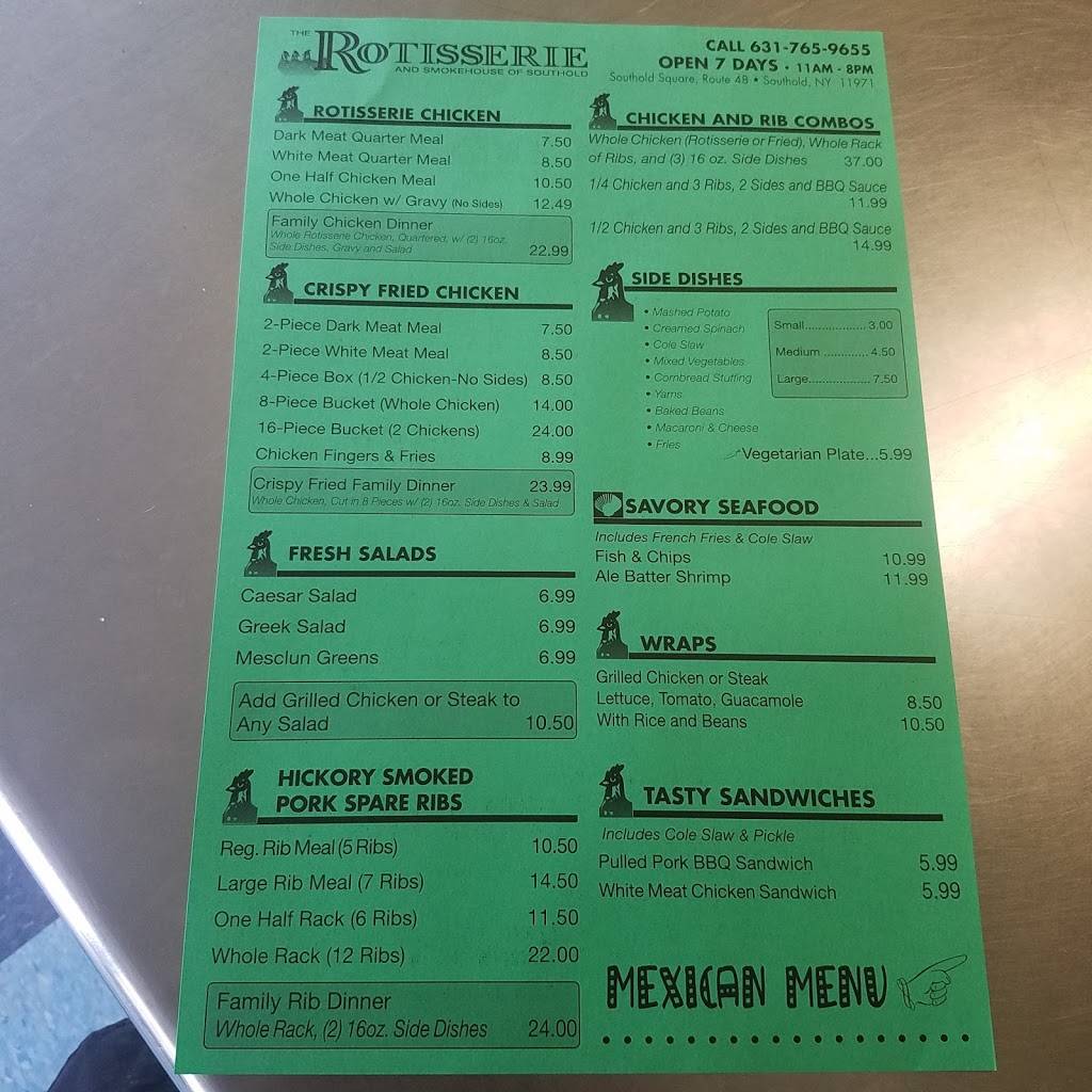 Rotisserie Smokehouse | restaurant | 46520 Middle Rd, Southold, NY 11971, USA | 6317659655 OR +1 631-765-9655