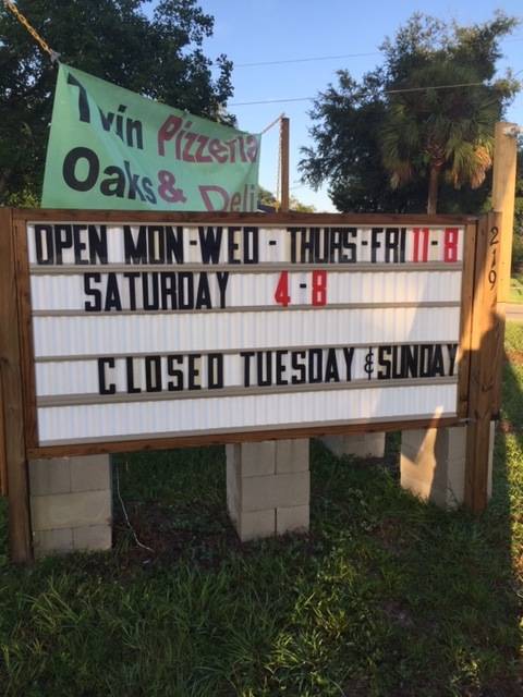 Twin Oaks Pizzeria, Deli | restaurant | 219 W Seminole Ave, Bushnell, FL 33513, USA | 3525694163 OR +1 352-569-4163