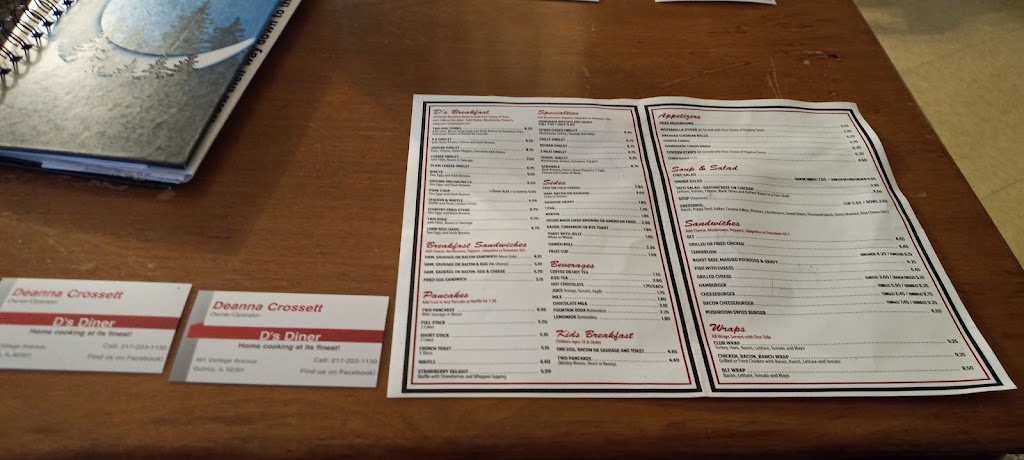 Ds Diner | restaurant | 401 College Ave, Quincy, IL 62301, USA | 2172231130 OR +1 217-223-1130