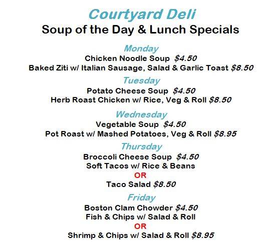 Courtyard Deli | restaurant | 3360 W Sahara Ave # 110, Las Vegas, NV 89102, USA | 7022220594 OR +1 702-222-0594