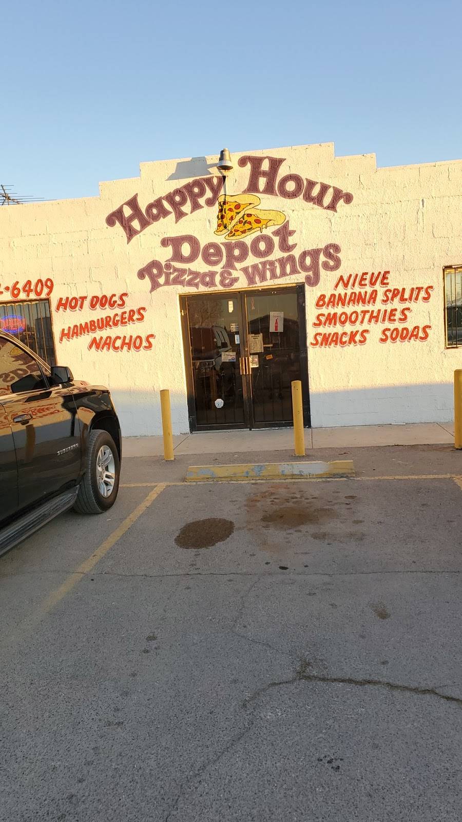 Happy hour depot pizza & wings. | restaurant | 210 Oil Mill Dr, Tornillo, TX 79853, USA | 9157646409 OR +1 915-764-6409