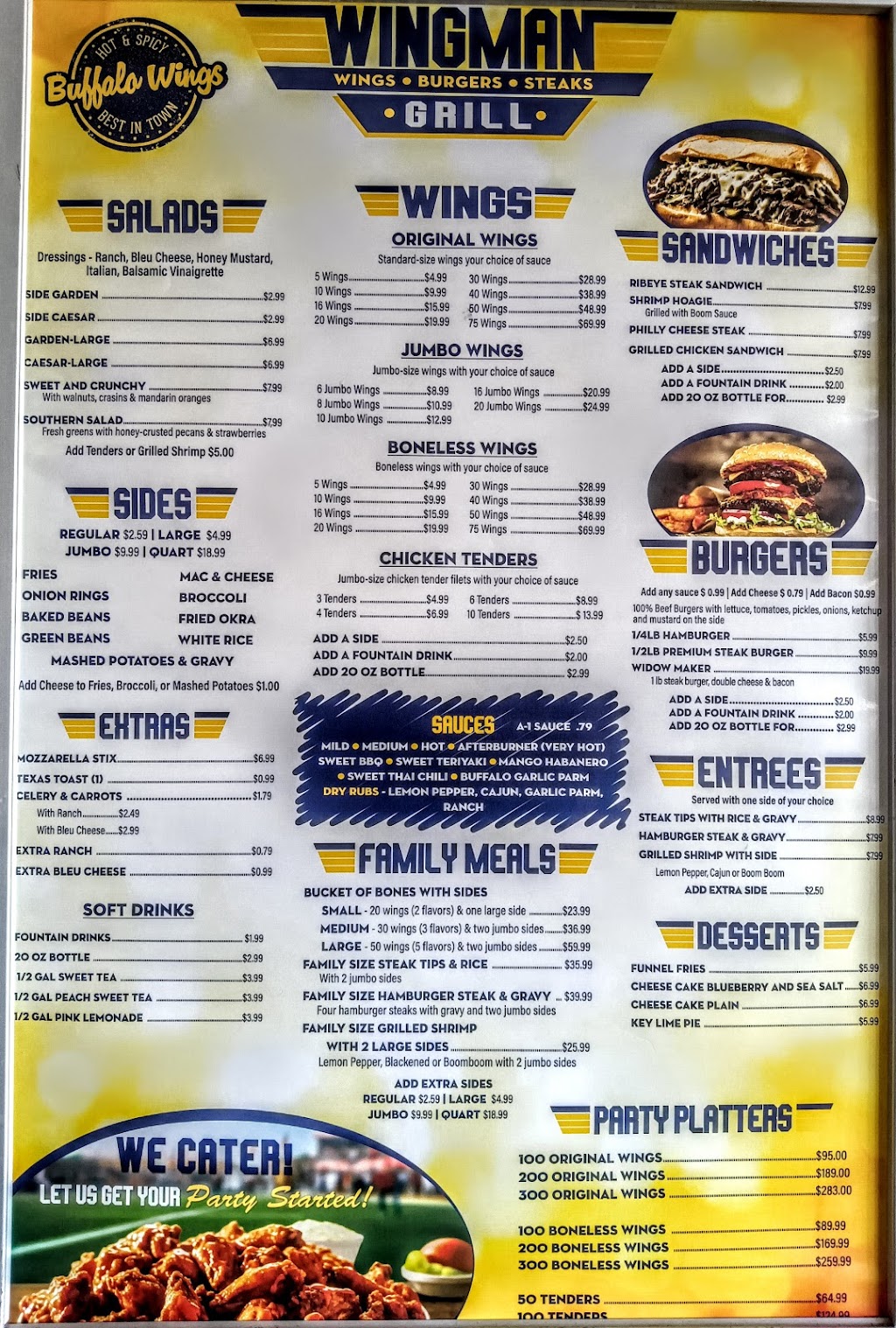 Wingman Grill | restaurant | 3960 W Navy Blvd Unit #39, Pensacola, FL 32507, USA | 8504560071 OR +1 850-456-0071