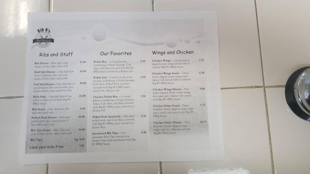 Big Bs Bar B Que | restaurant | 2456, 5361 Mayfield Rd, Cleveland, OH 44124, USA | 4404592035 OR +1 440-459-2035
