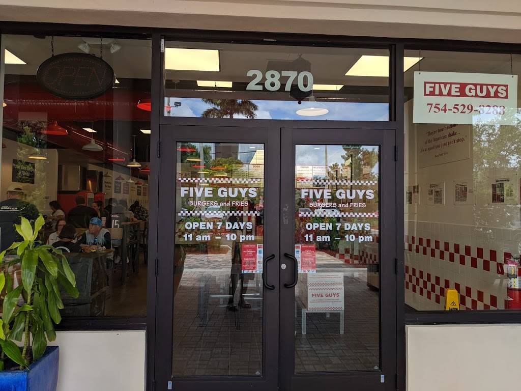 Five Guys | restaurant | 2870 N University Dr, Coral Springs, FL 33065, USA | 7545298288 OR +1 754-529-8288