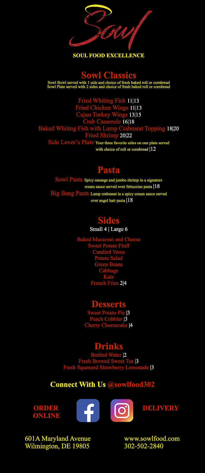 Sowl | restaurant | 601A Maryland Ave, Wilmington, DE 19805, USA | 3025022840 OR +1 302-502-2840