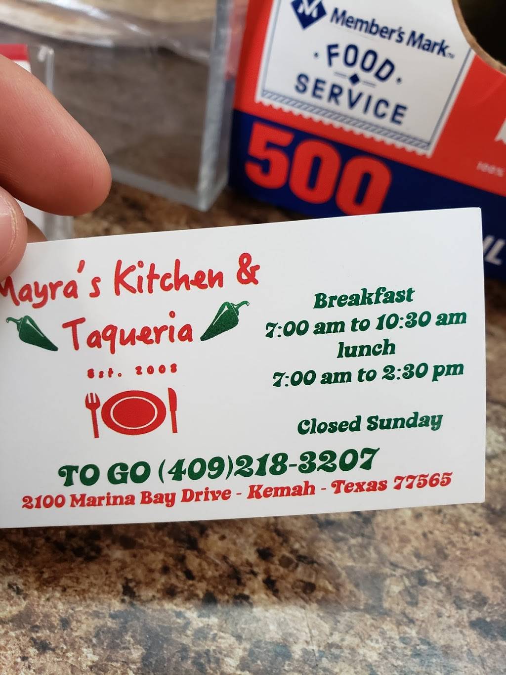 Mayras kichen and taqueria | restaurant | 2100 Marina Bay Dr, Kemah, TX 77565, USA | 4092183207 OR +1 409-218-3207