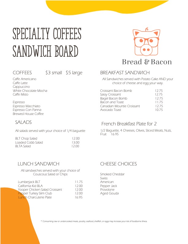Bread & Bacon | restaurant | 1520 U.S. Rte 2, Gulliver, MI 49840, USA | 9062863414 OR +1 906-286-3414