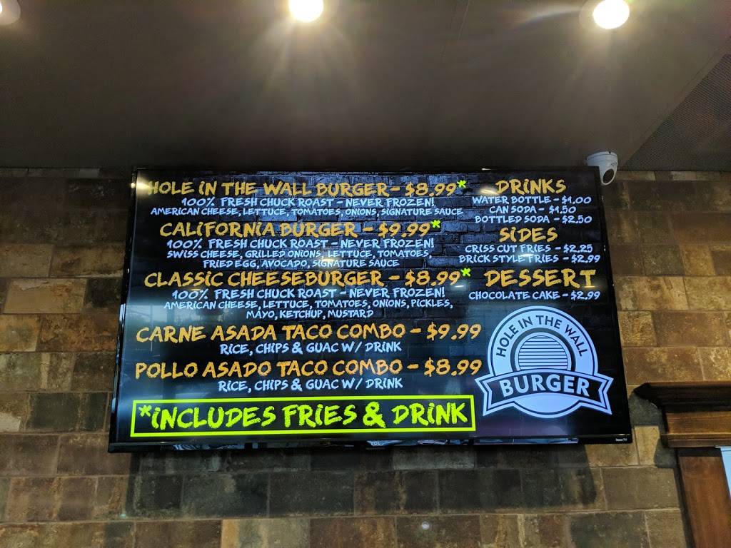 Hole in the Wall Burger | restaurant | 25262 Jeronimo Rd, Lake Forest, CA 92630, USA | 9493289049 OR +1 949-328-9049