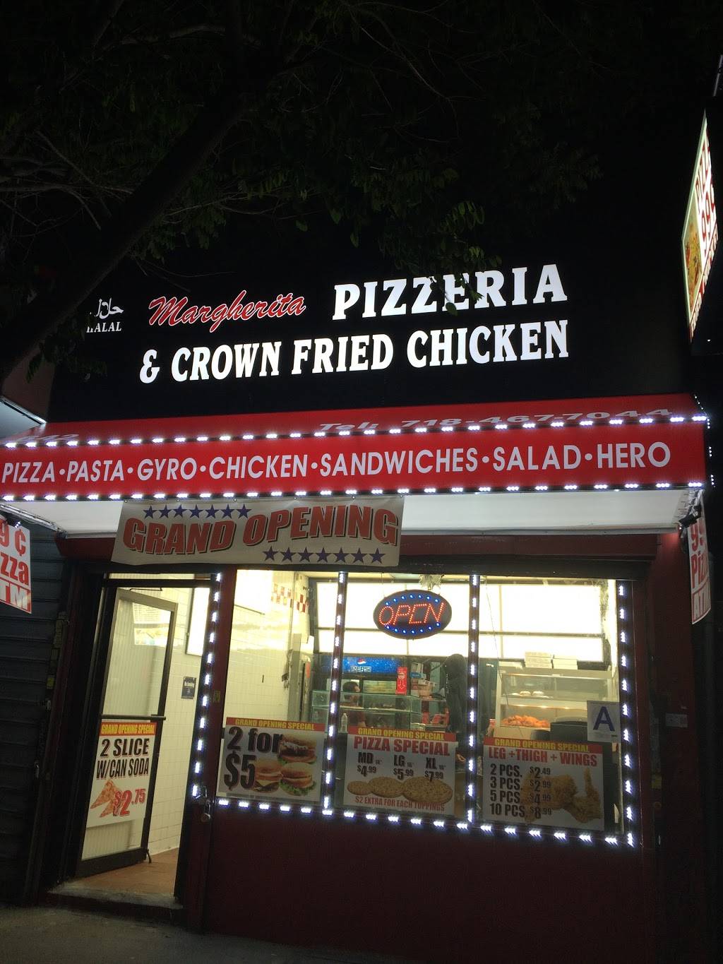 Margherita Pizzaria & Crown Fried Chicken | restaurant | 642 Nostrand Ave, Brooklyn, NY 11216, USA | 7184677044 OR +1 718-467-7044