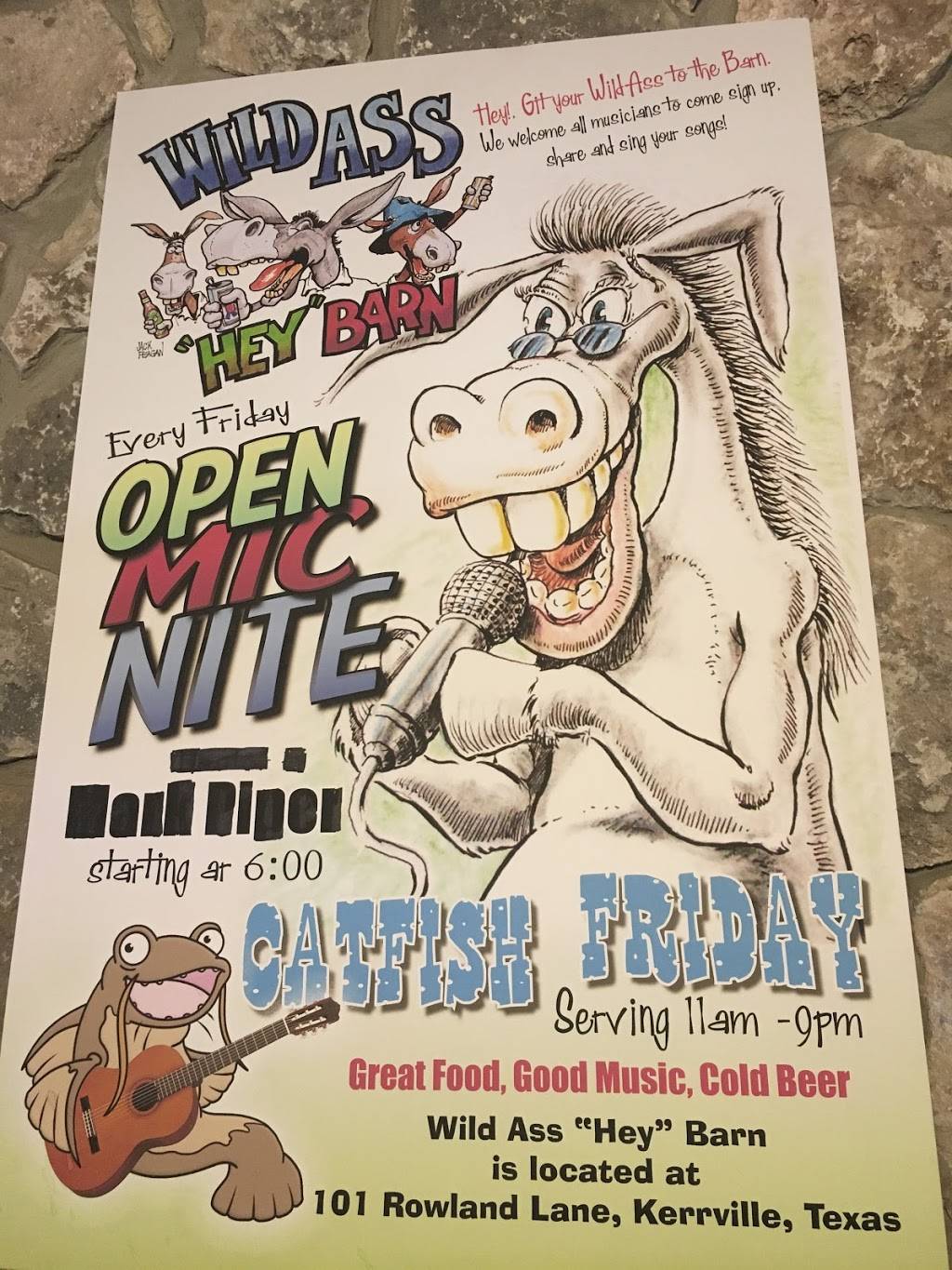 Wild Ass Hey Barn | restaurant | 101 Rowland Ln, Kerrville, TX 78028, USA | 8303671737 OR +1 830-367-1737