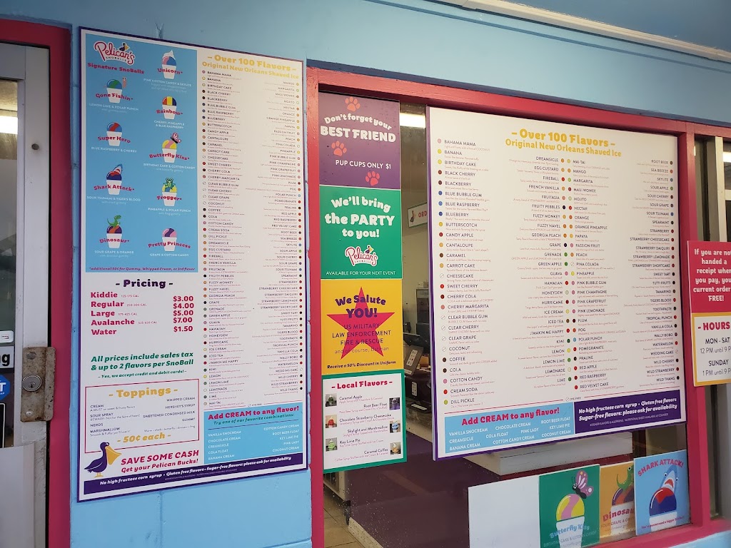 Pelicans SnoBalls- Jax Beach | restaurant | 1029 3rd St N, Jacksonville Beach, FL 32250, USA | 9043521200 OR +1 904-352-1200