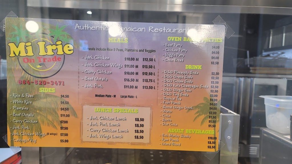 Mi Irie on Trade | restaurant | 215 Trade St, Greer, SC 29651, USA | 8645203471 OR +1 864-520-3471