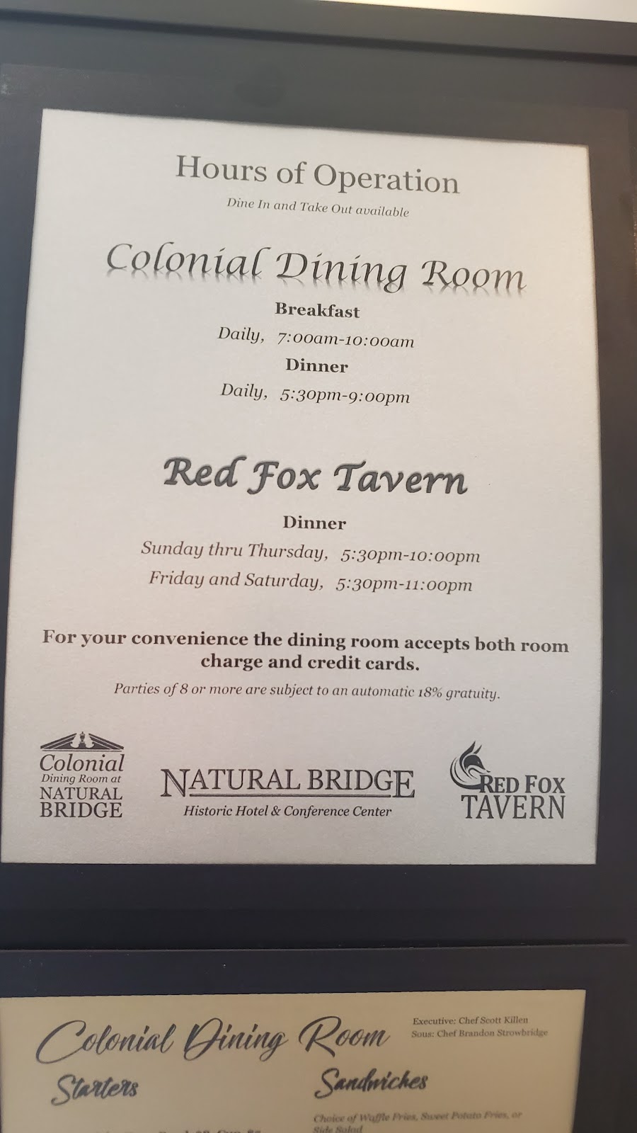 Colonial Dining Room | restaurant | 15 Appledore Ln, Natural Bridge, VA 24578, USA | 5402912121 OR +1 540-291-2121
