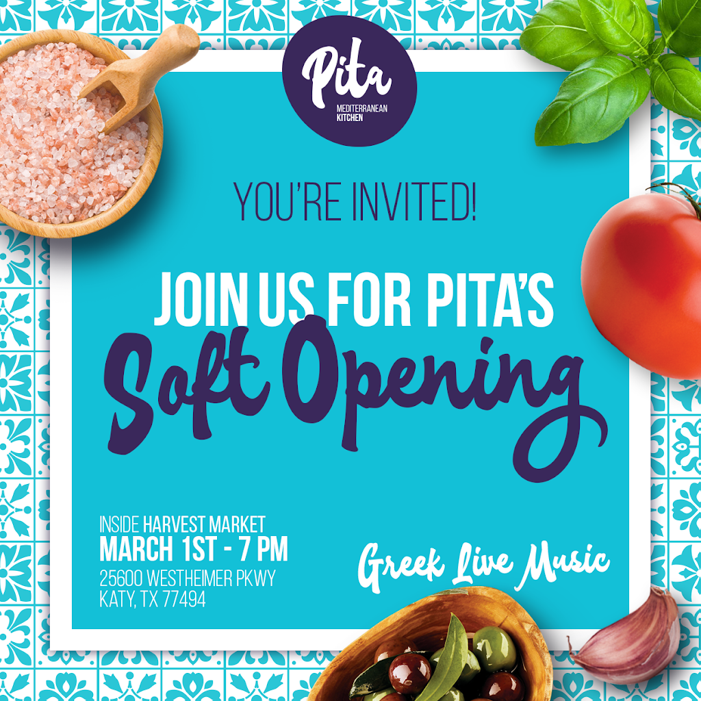 Pita Mediterranean Kitchen | restaurant | 25600 Westheimer Pkwy #110, Katy, TX 77494, USA | 2816654844 OR +1 281-665-4844
