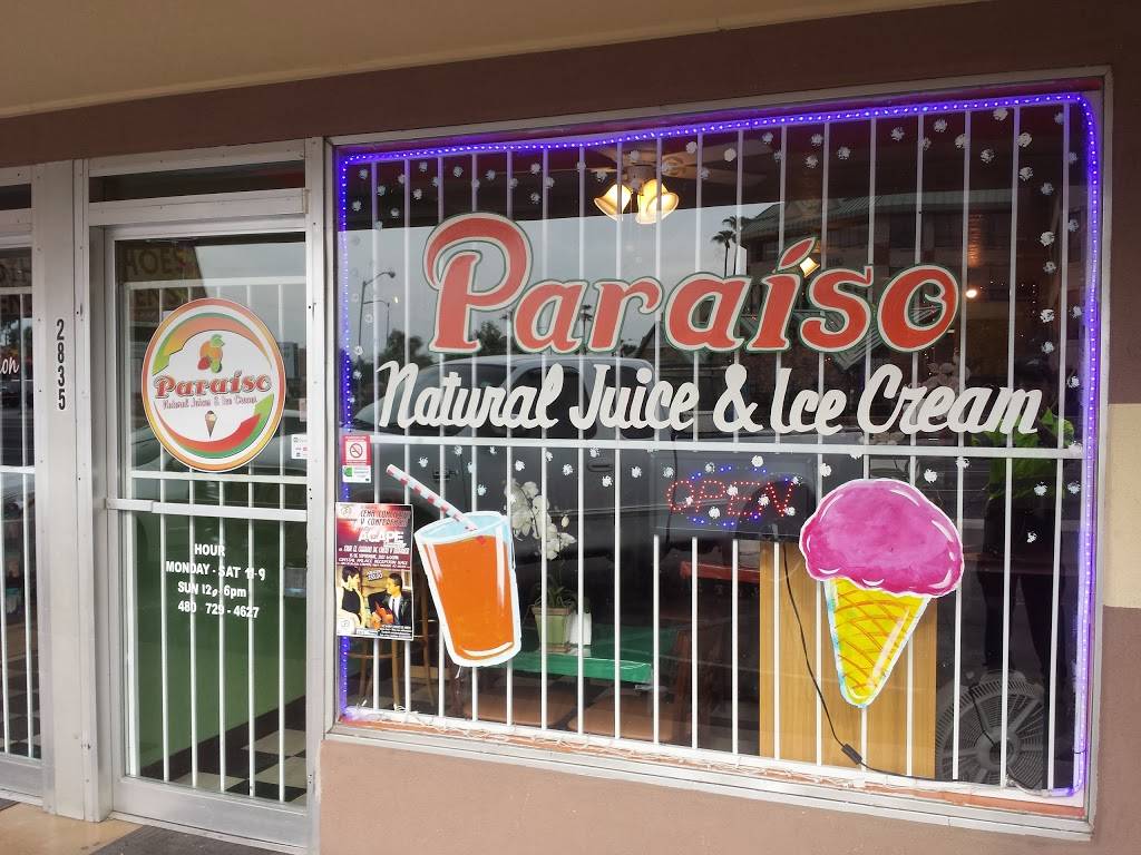 Paraiso Natural Juice & Ice Cream | restaurant | 2835 N 24th St, Phoenix, AZ 85008, USA | 4807294627 OR +1 480-729-4627