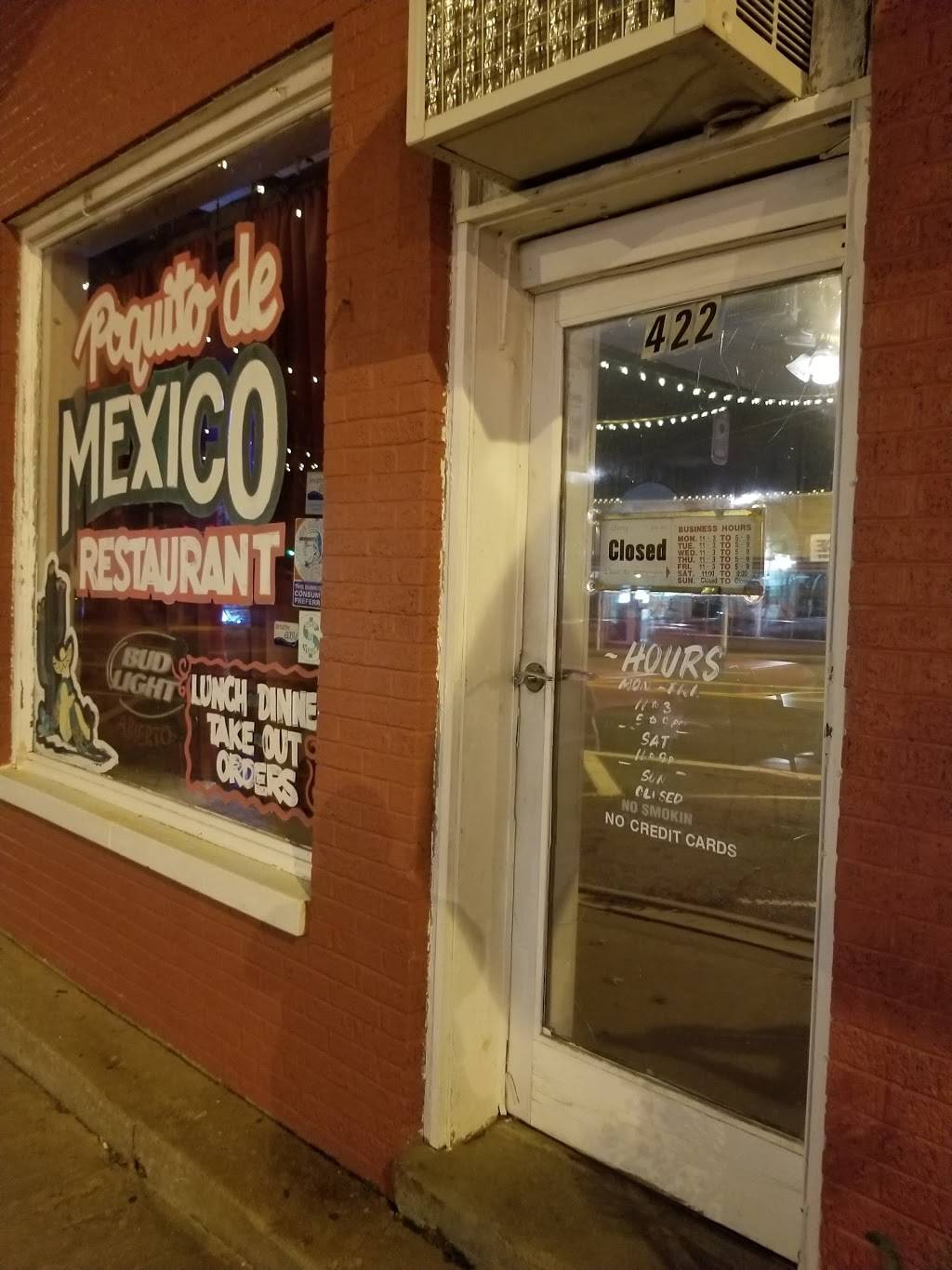 Poquito De Mexico | restaurant | 422 W Main St, Yukon, OK 73099, USA | 4053549902 OR +1 405-354-9902