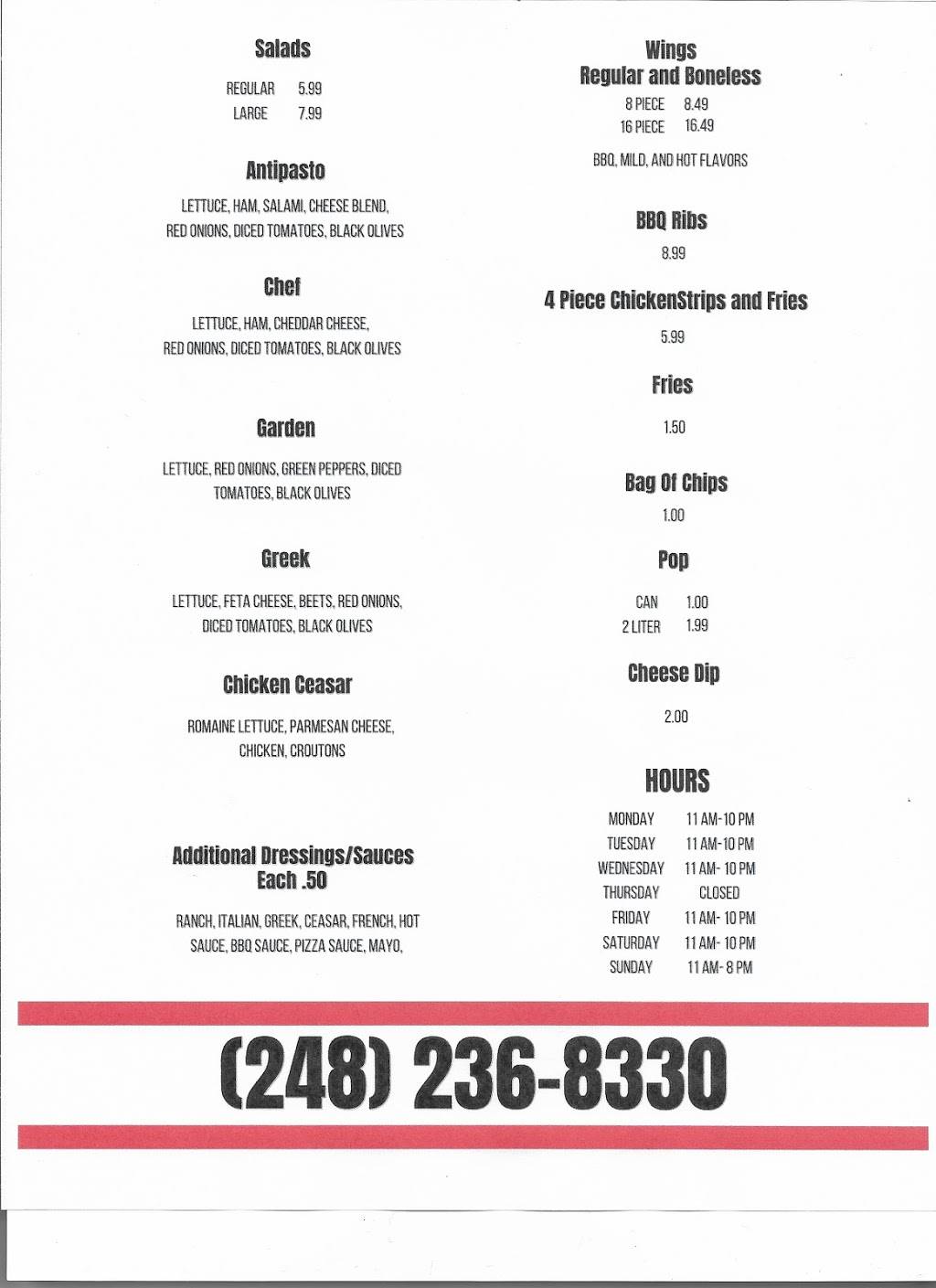 Crown Pizza | restaurant | 5500 Oak Hill Rd, Village of Clarkston, MI 48348, USA | 2482368330 OR +1 248-236-8330