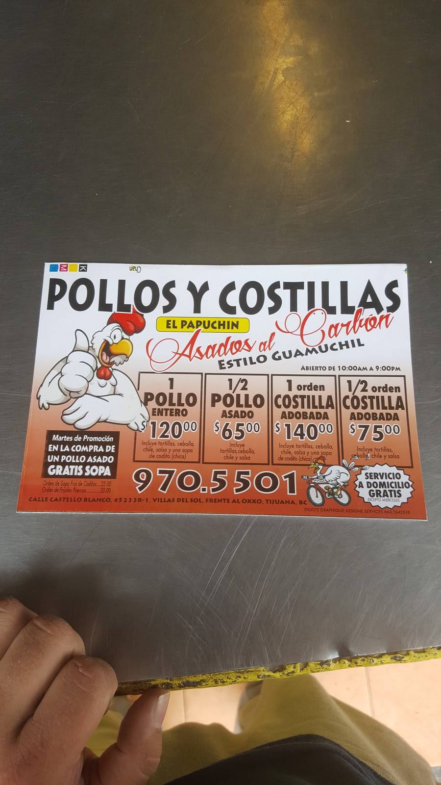 Pollos Asados El Papuchin | restaurant | Castelló Blanco 524810, Tijuana, B.C., Mexico | 016649705501 OR +52 664 970 5501