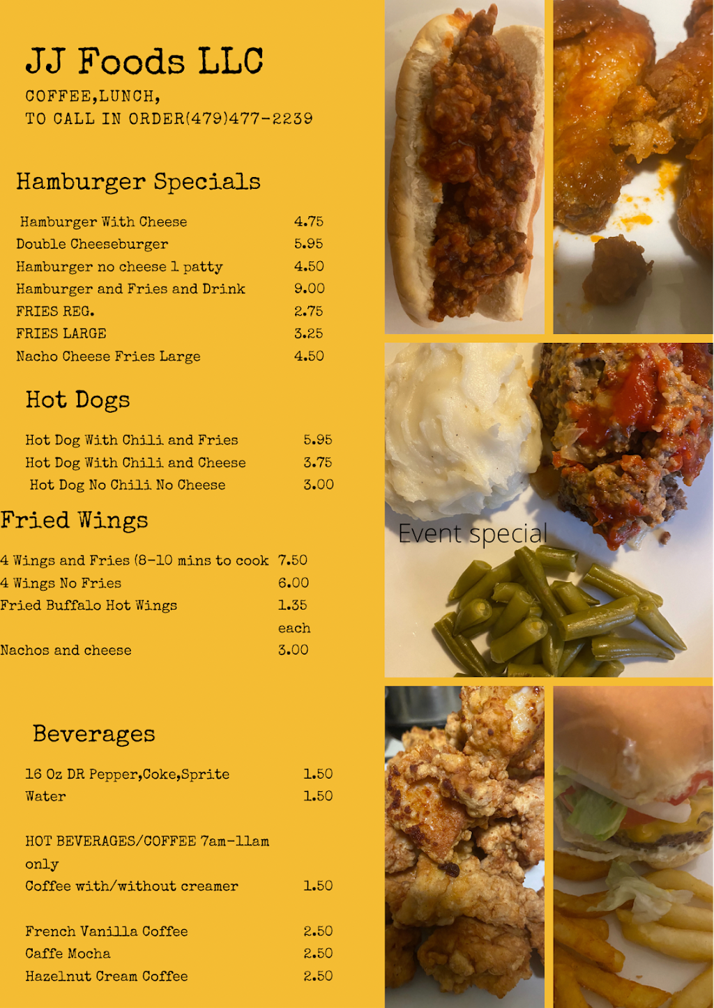 JJ Foods LLC | restaurant | 315 N 4th St, Dardanelle, AR 72834, USA | 4794772239 OR +1 479-477-2239