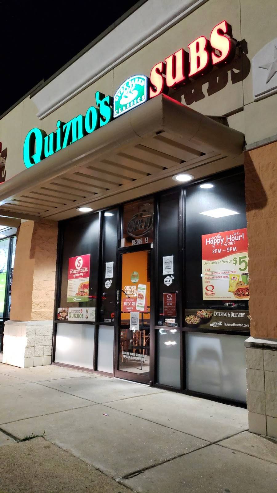 Quiznos | restaurant | 8502 Main St Ste A, Houston, TX 77025, USA | 8327788014 OR +1 832-778-8014