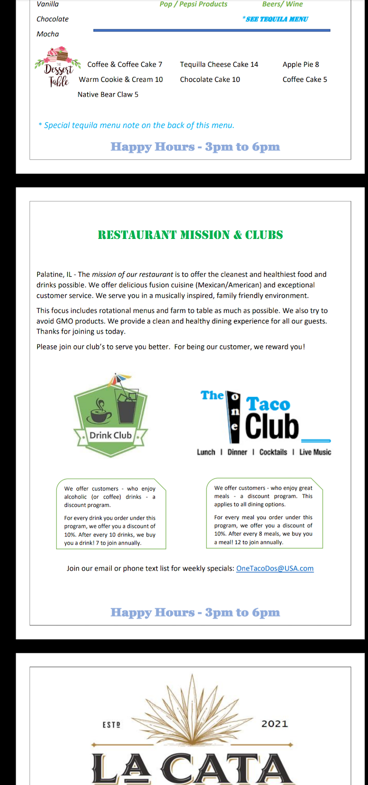 One Taco Dos Tequilas | restaurant | 375 W Northwest Hwy, Palatine, IL 60067, USA | 8474857166 OR +1 847-485-7166