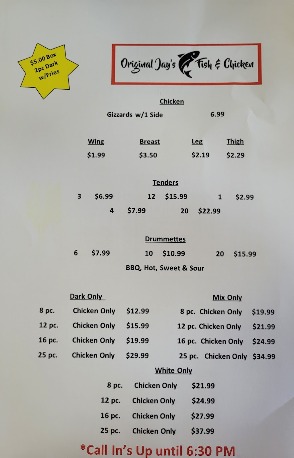 Original Jays Seafood & Chicken | restaurant | 1305 Gloucester St, Brunswick, GA 31520, USA | 9124563636 OR +1 912-456-3636