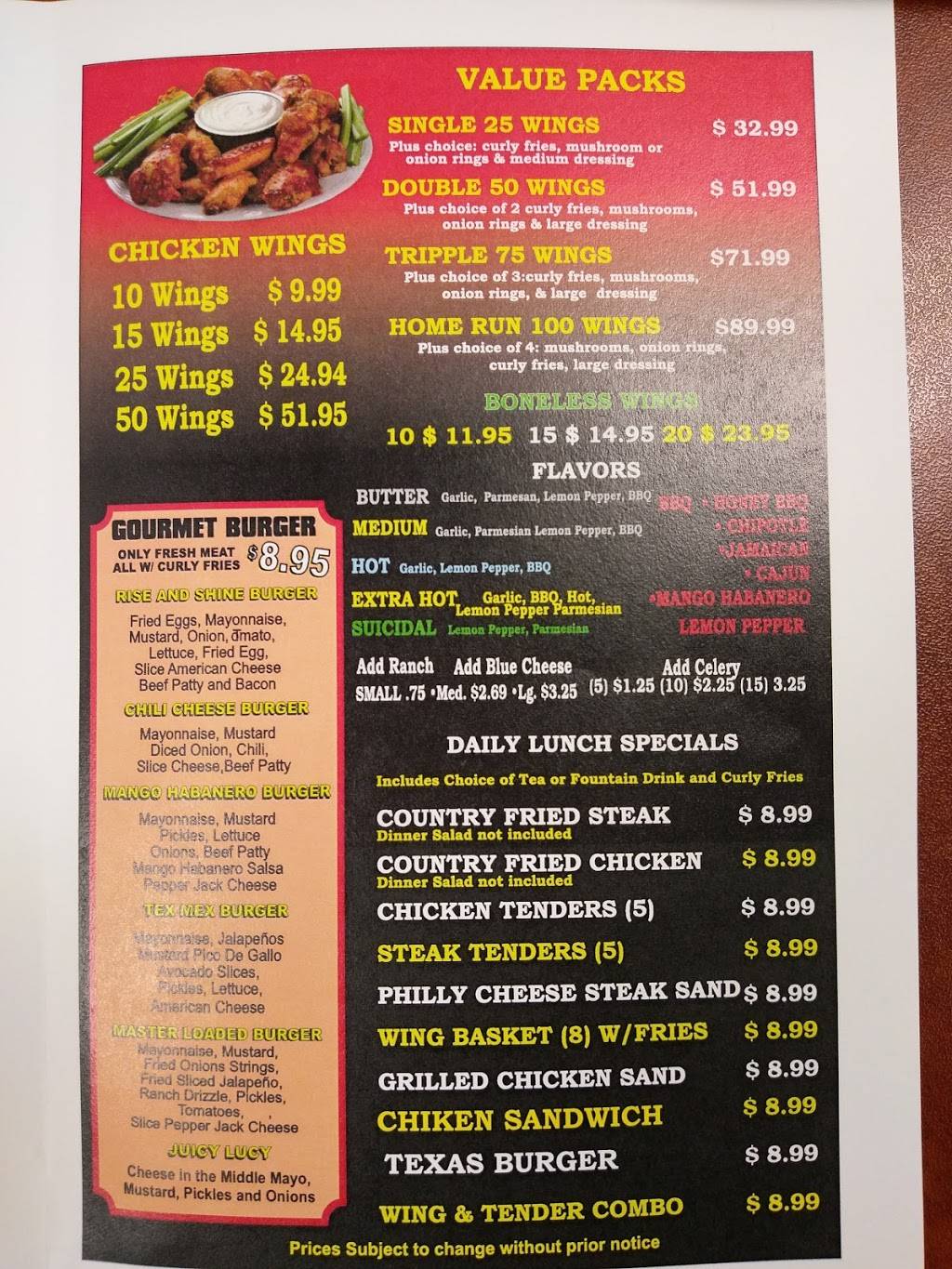 Wing Masters | restaurant | 10209 Veterans Memorial Dr, Houston, TX 77038, USA | 2814484425 OR +1 281-448-4425