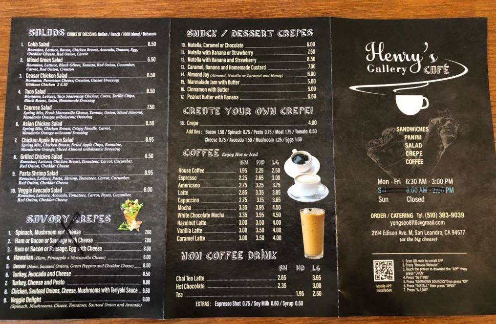 Henry’s Gallery Cafe | restaurant | 2194 Edison Ave, San Leandro, CA 94577, USA | 5103839039 OR +1 510-383-9039