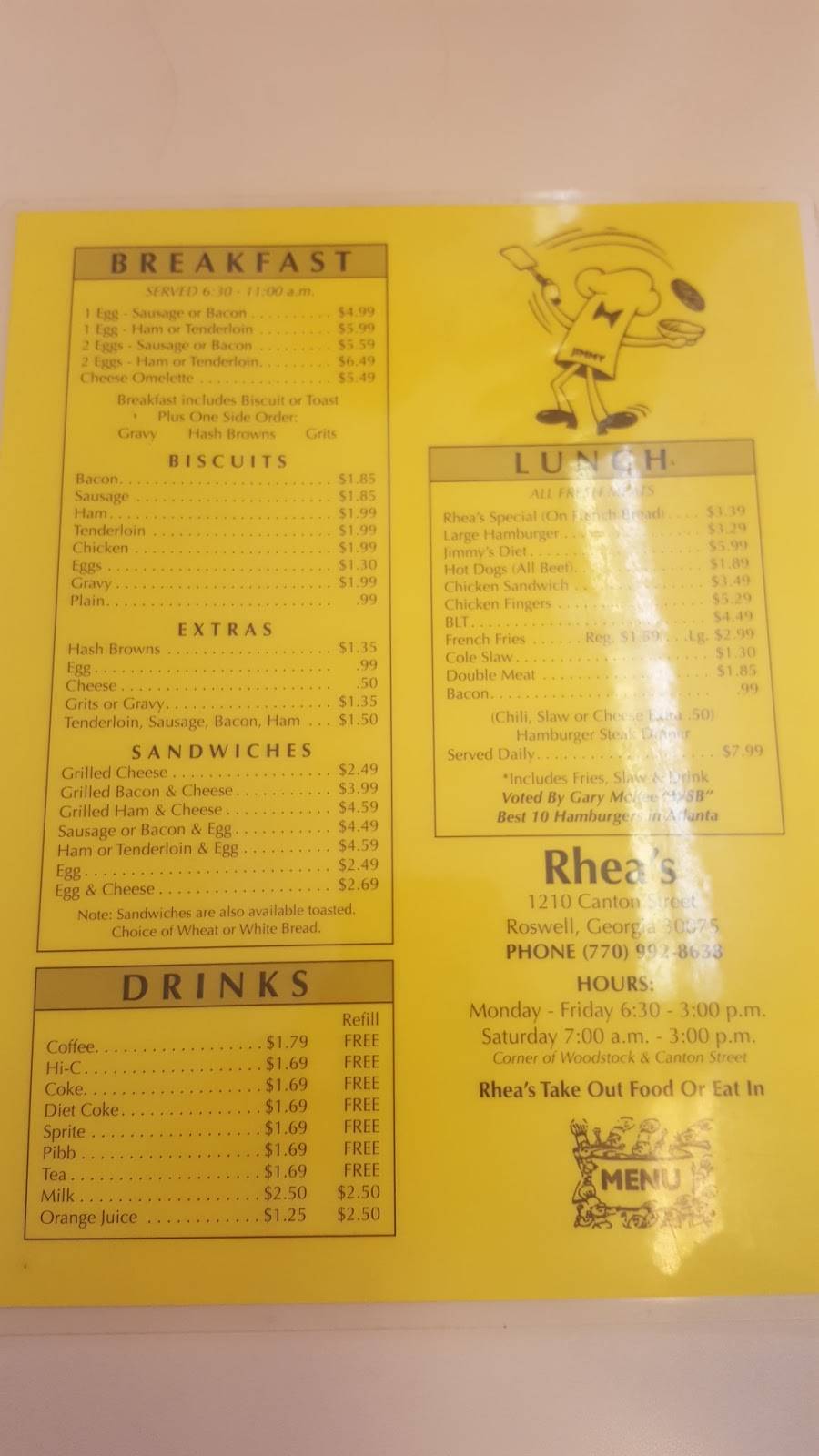 Rheas Take Out Foods | restaurant | 1210 Canton St, Roswell, GA 30075, USA | 7709928638 OR +1 770-992-8638