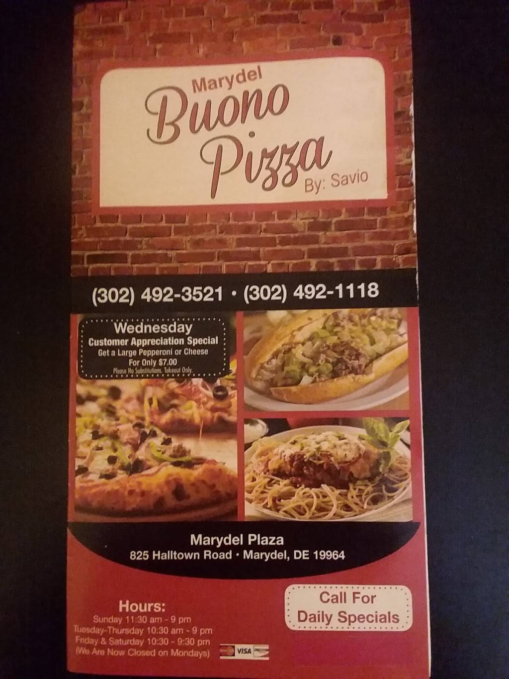 Buono Pizza | restaurant | 825 Halltown Rd #3, Marydel, DE 19964, USA | 3024921118 OR +1 302-492-1118