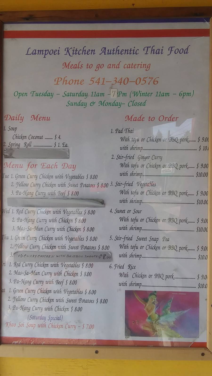 Lampoeis Thai Kitchen | restaurant | 108 OR-35, Hood River, OR 97031, USA | 5413400576 OR +1 541-340-0576