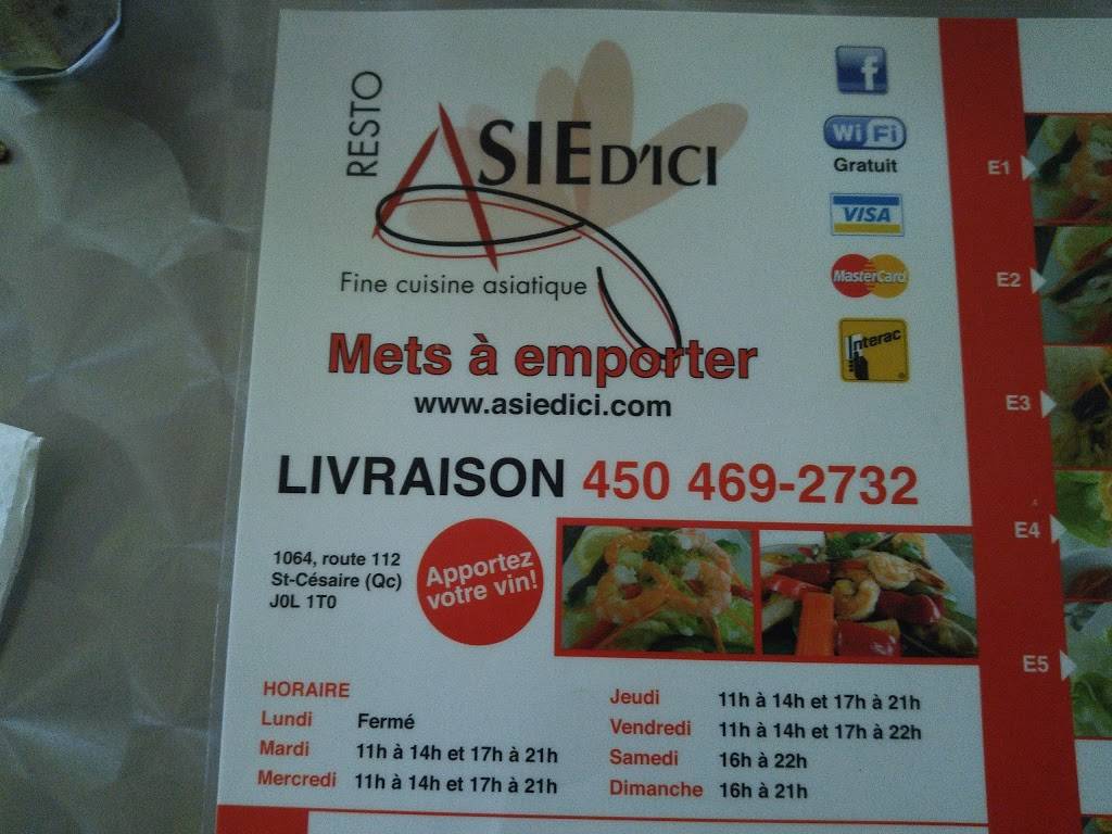 Restaurant Au Gout DAsie | restaurant | 1064 QC-112, Saint-Césaire, QC J0L 1T0, Canada | 4504692732 OR +1 450-469-2732