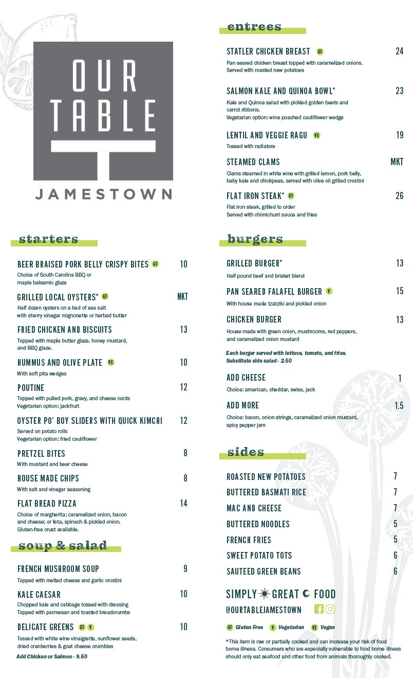 Our Table Jamestown | restaurant | 53 Narragansett Ave Suite 101, Jamestown, RI 02835, USA | 4015604069 OR +1 401-560-4069