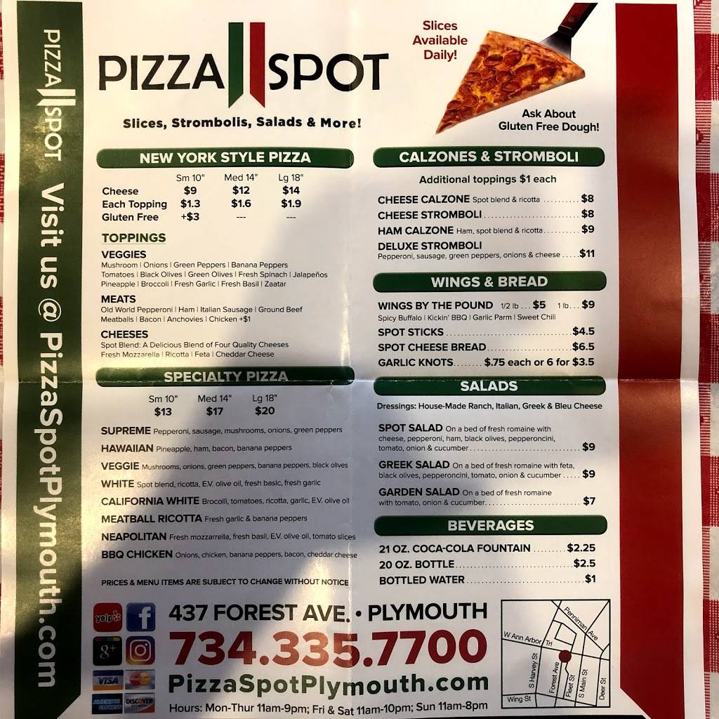 Pizza Spot | restaurant | 437 Forest Ave, Plymouth, MI 48170, USA | 7343357700 OR +1 734-335-7700
