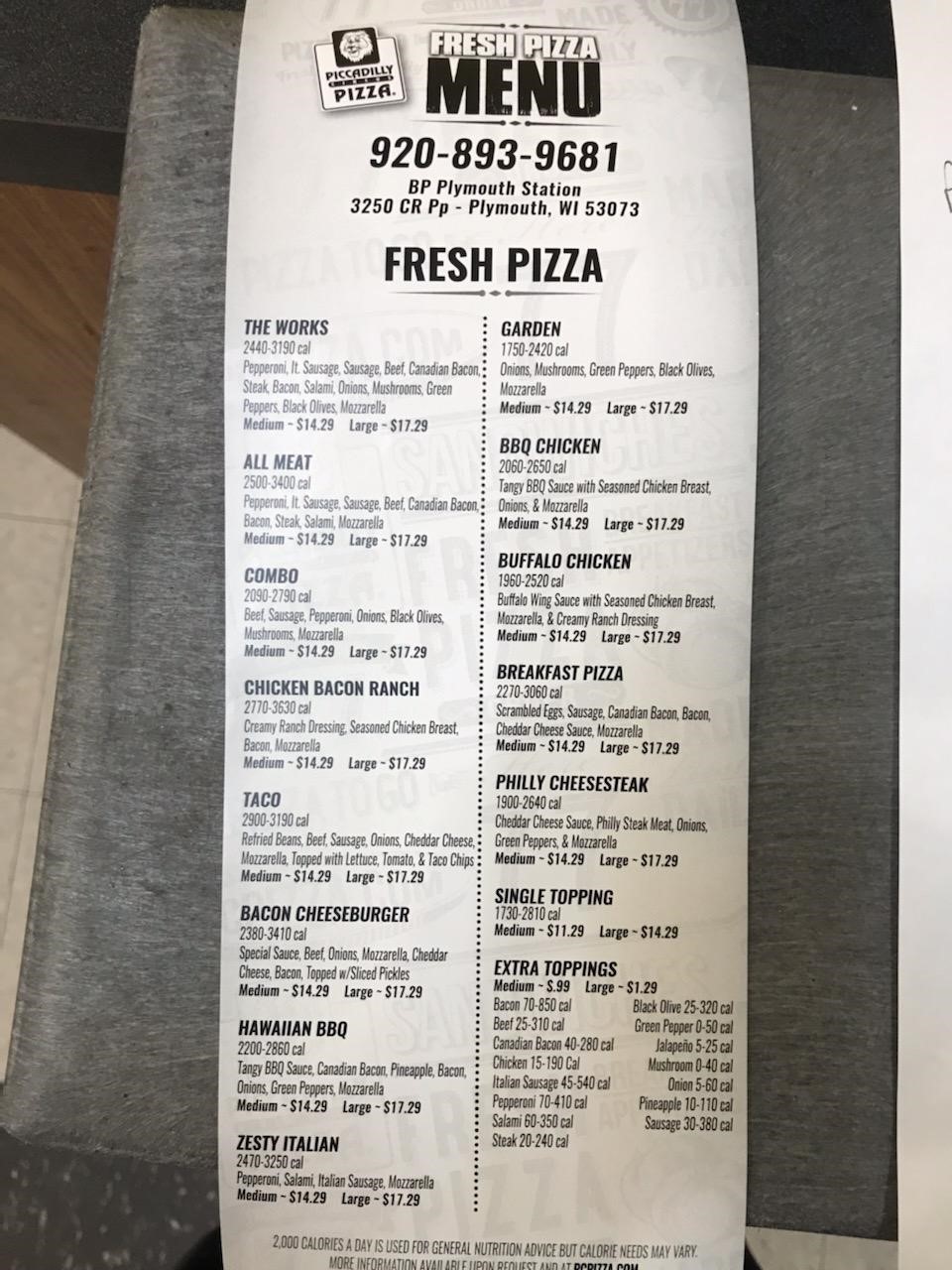 Piccadilly Circus Pizza | restaurant | 3520 CR PP, Plymouth, WI 53073, USA | 9208939681 OR +1 920-893-9681