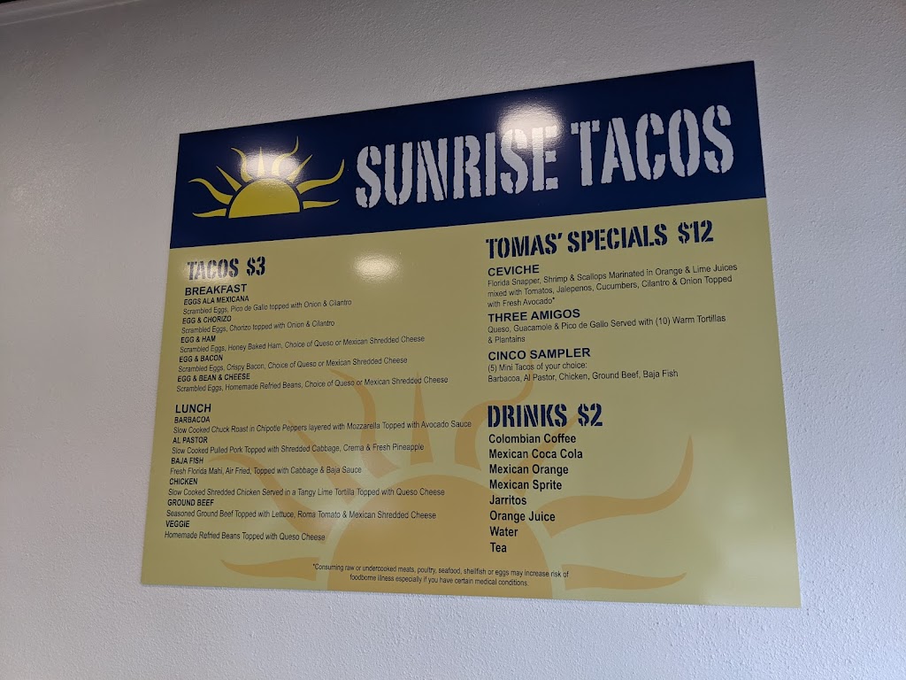 Sunrise Tacos | restaurant | 250 107th Ave, Treasure Island, FL 33706, USA | 7272587007 OR +1 727-258-7007