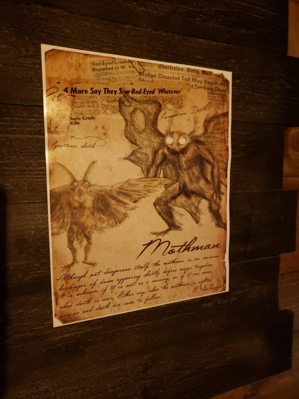 Mothman Urban Legends Bar and Grille | restaurant | 64 White Ridge Rd, Point Pleasant, WV 25550, USA | 3046758184 OR +1 304-675-8184