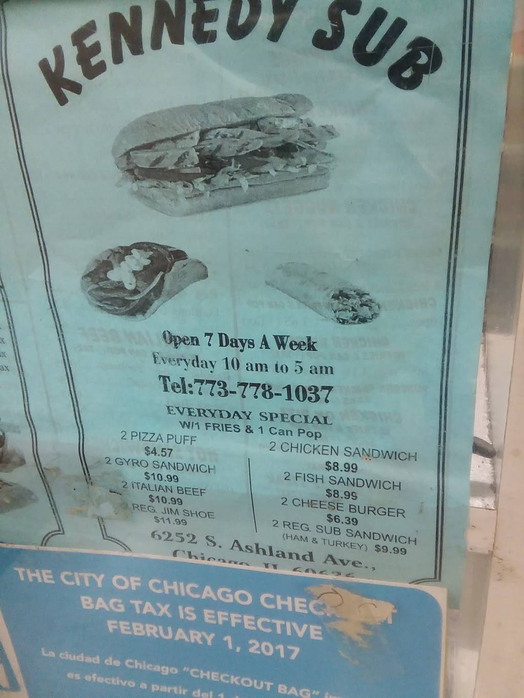 Kennedy Sub | restaurant | 6252 S Ashland Ave, Chicago, IL 60636, USA | 7737781037 OR +1 773-778-1037