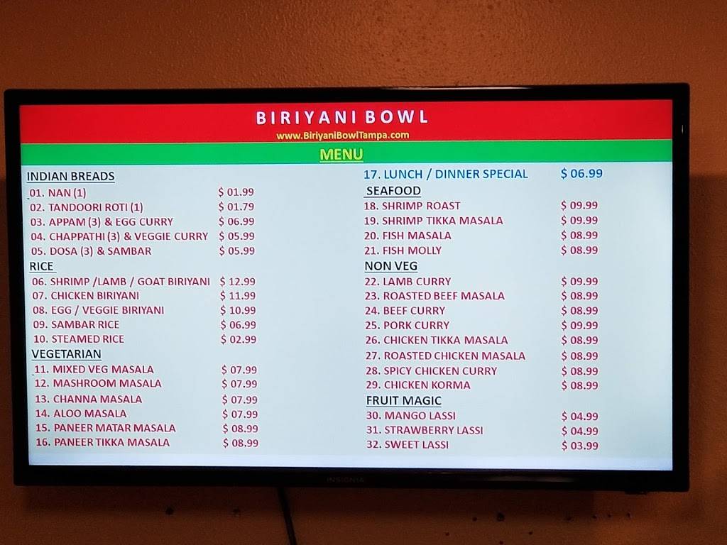 Biriyani Bowl - Tampa | meal takeaway | 5833 Memorial Hwy, Tampa, FL 33615, USA | 8139920530 OR +1 813-992-0530