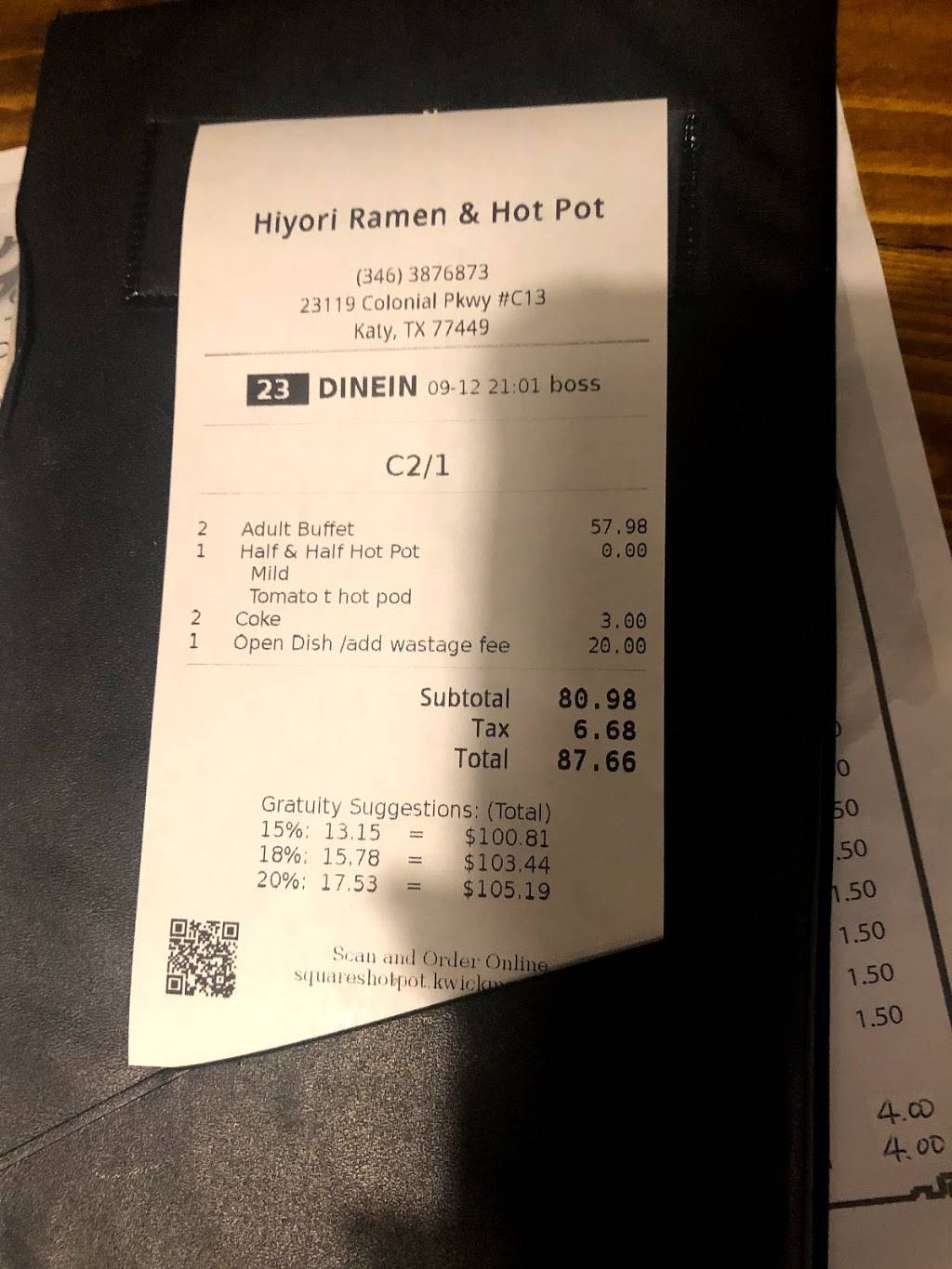 Hiyori Ramen & Hot Pot | restaurant | 23119 Colonial Pkwy C13, Katy, TX 77449, USA | 3463876873 OR +1 346-387-6873