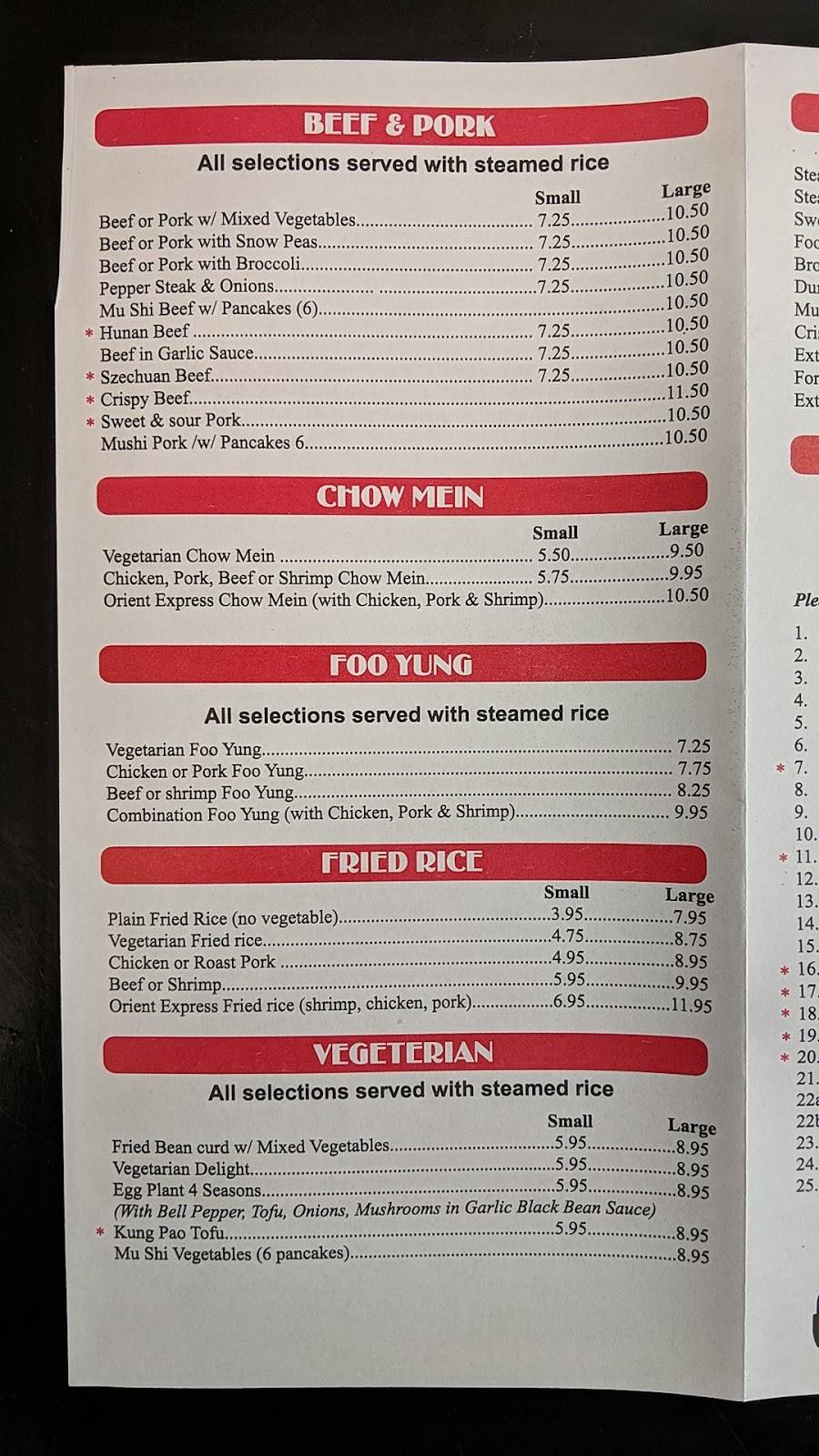 Orient Express Carry-Out | meal takeaway | 5467 Deale Churchton Rd, Churchton, MD 20733, USA | 4108677711 OR +1 410-867-7711