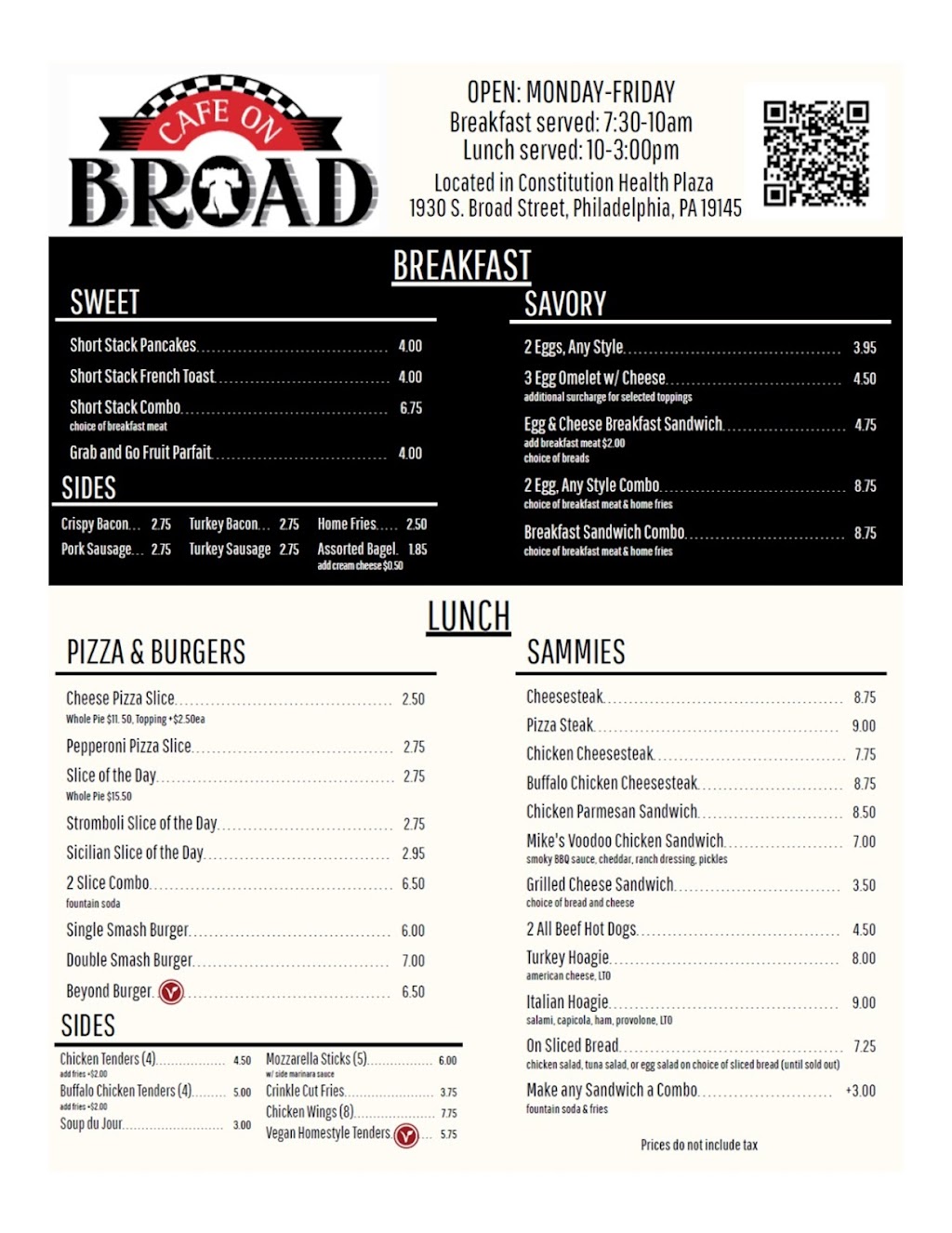 Café on Broad | restaurant | 1930 S Broad St, Philadelphia, PA 19145, USA | 6106446790 OR +1 610-644-6790