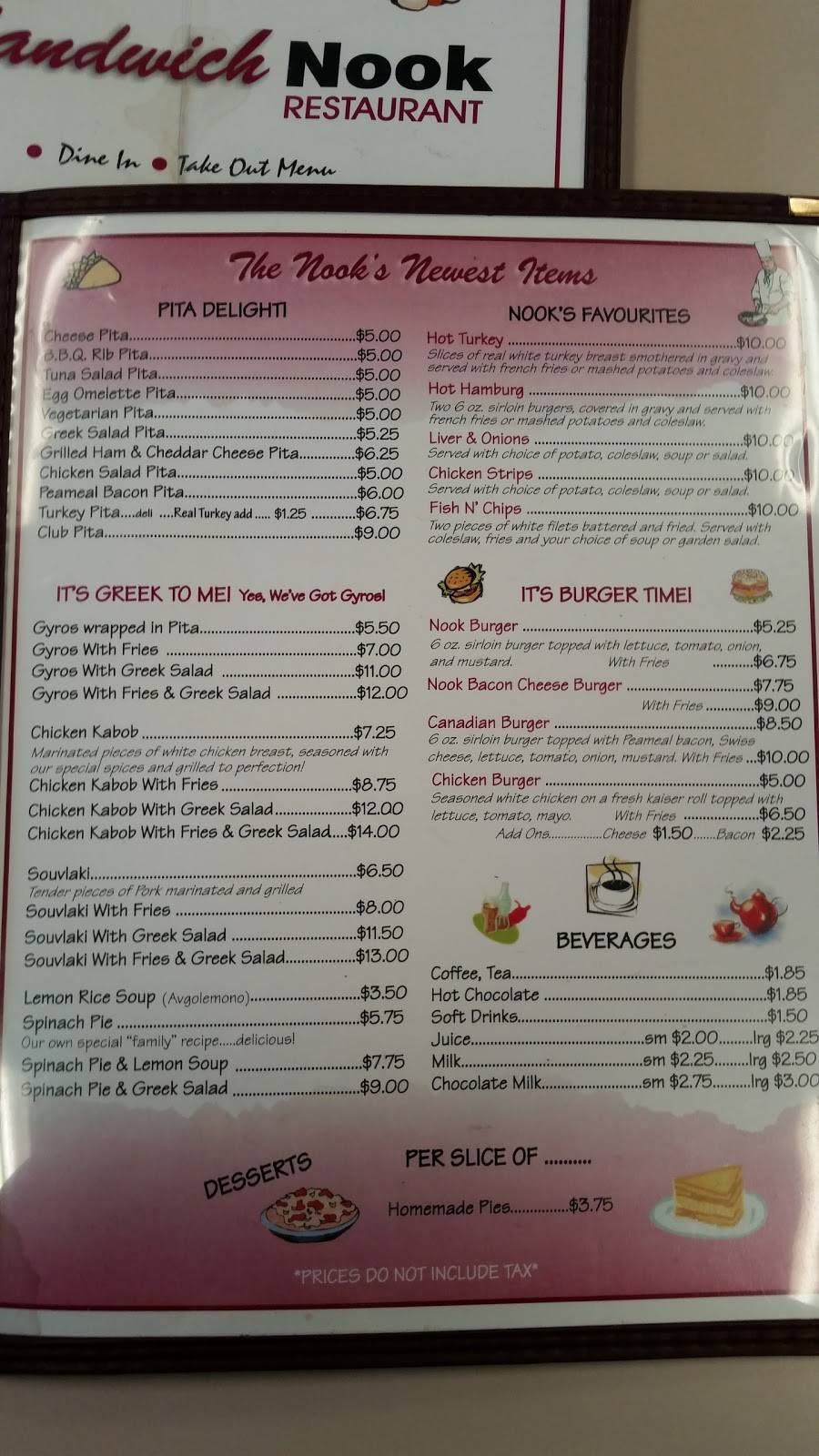 Sandwich Nook | restaurant | 384 Manning Rd, Windsor, ON N8N 4W5, Canada | 5199794282 OR +1 519-979-4282