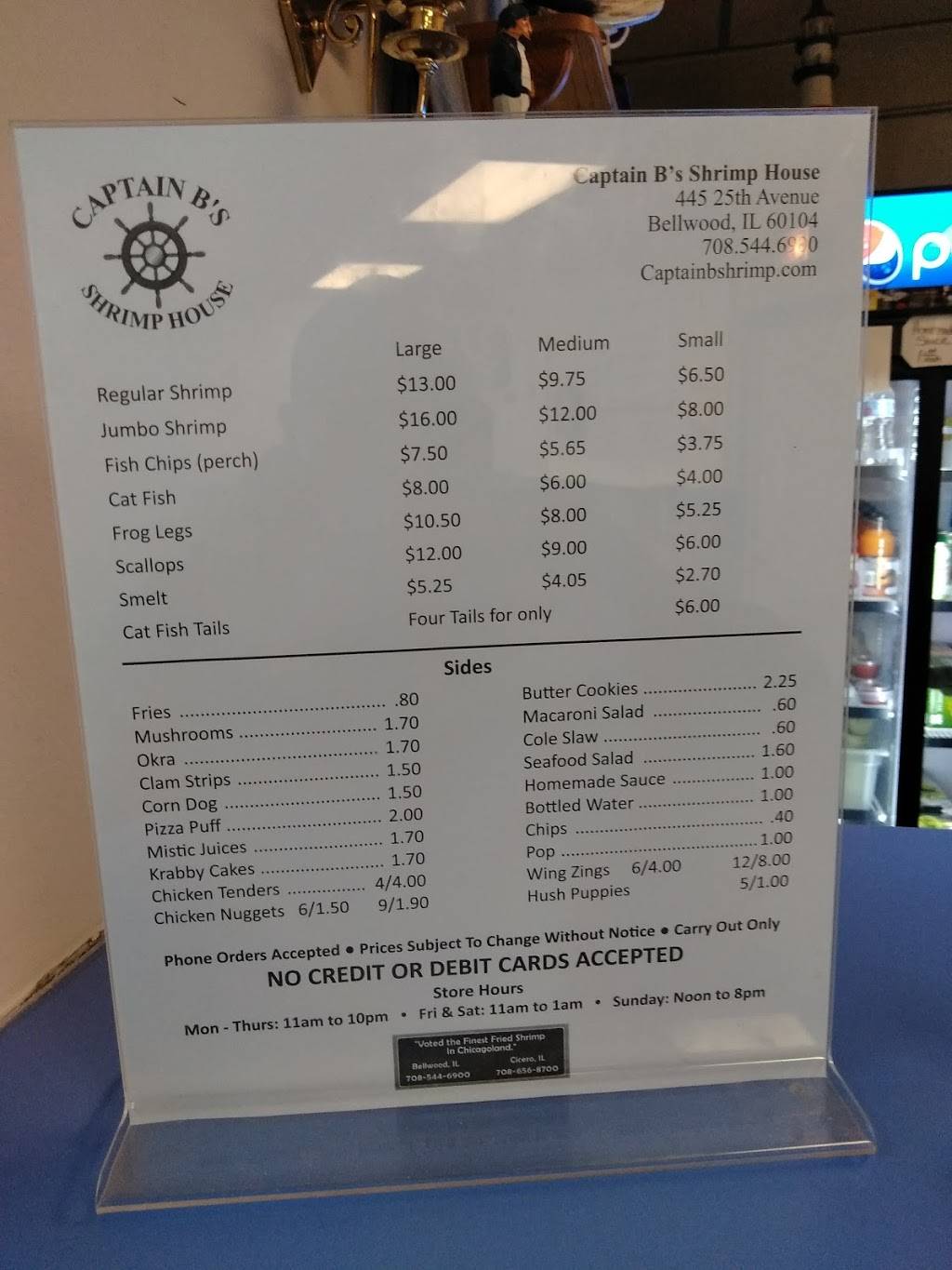 Captain Bs Shrimp House II | restaurant | 445 25th Ave, Bellwood, IL 60104, USA | 7085446900 OR +1 708-544-6900