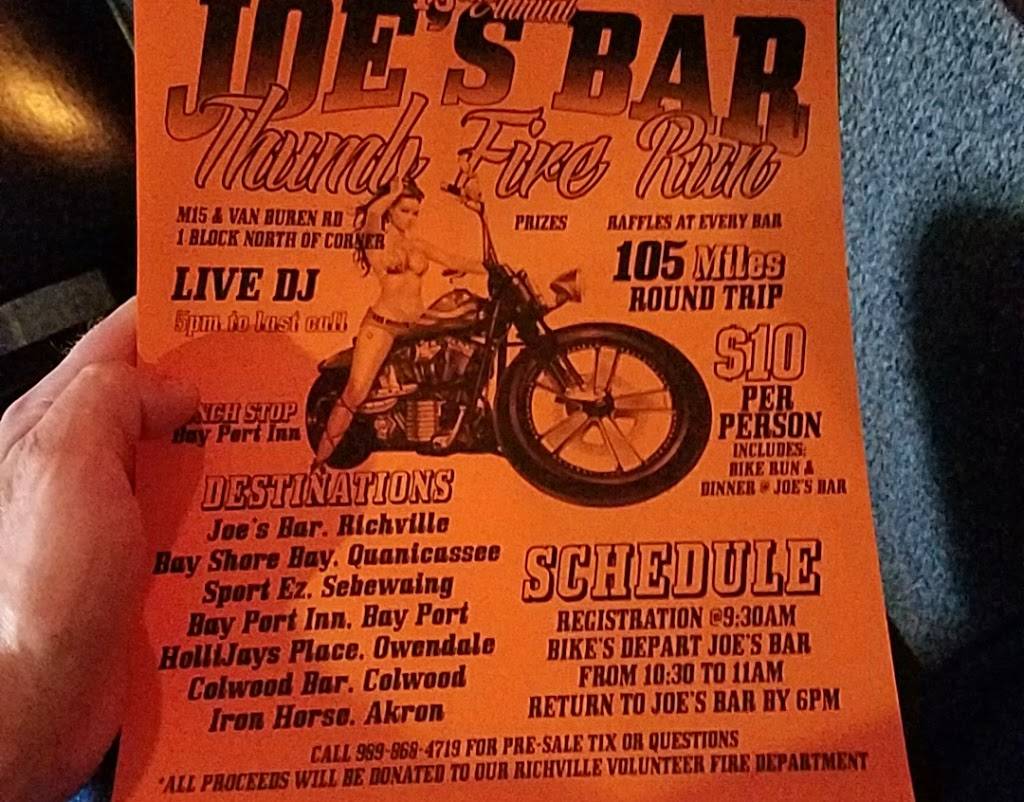 Joes Bar | restaurant | 3292 S Van Buren Rd, Richville, MI 48758, USA | 9898684719 OR +1 989-868-4719