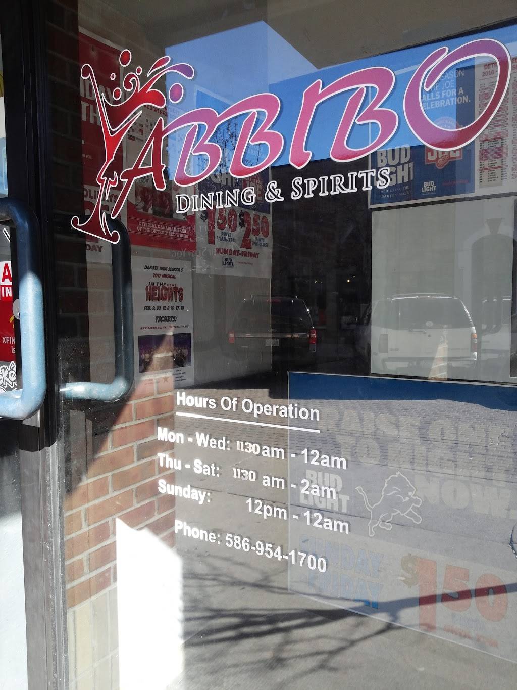 Abbibo Dining & Spirits | restaurant | 76 Macomb Pl, Mt Clemens, MI 48043, USA | 5869541700 OR +1 586-954-1700